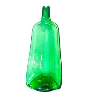 Hand melted Green Glass Bottle candy snack holder